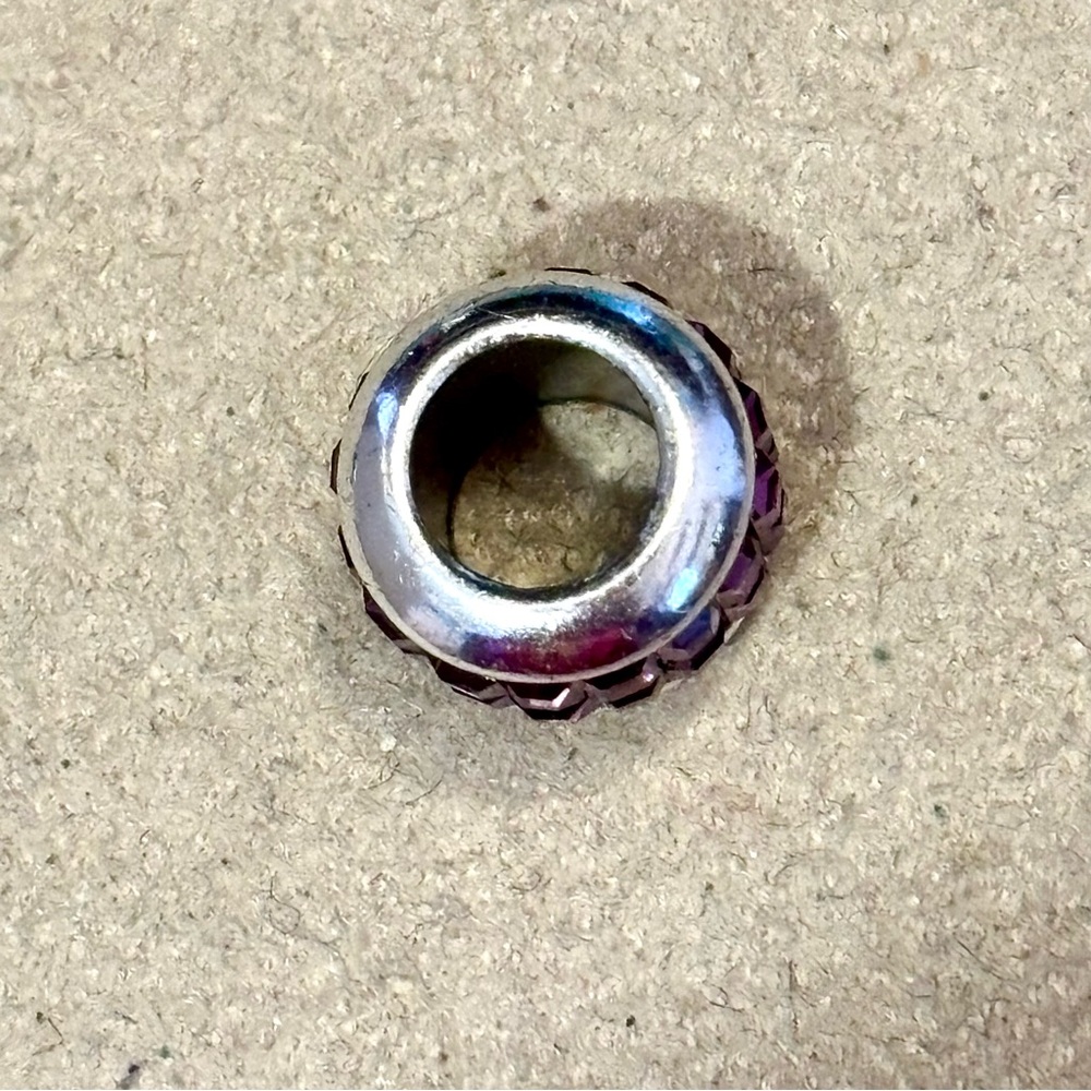 Brighton Spectrum Bead in Amethyst with Square dark purple crystals Silver edges - Picture 4 of 9